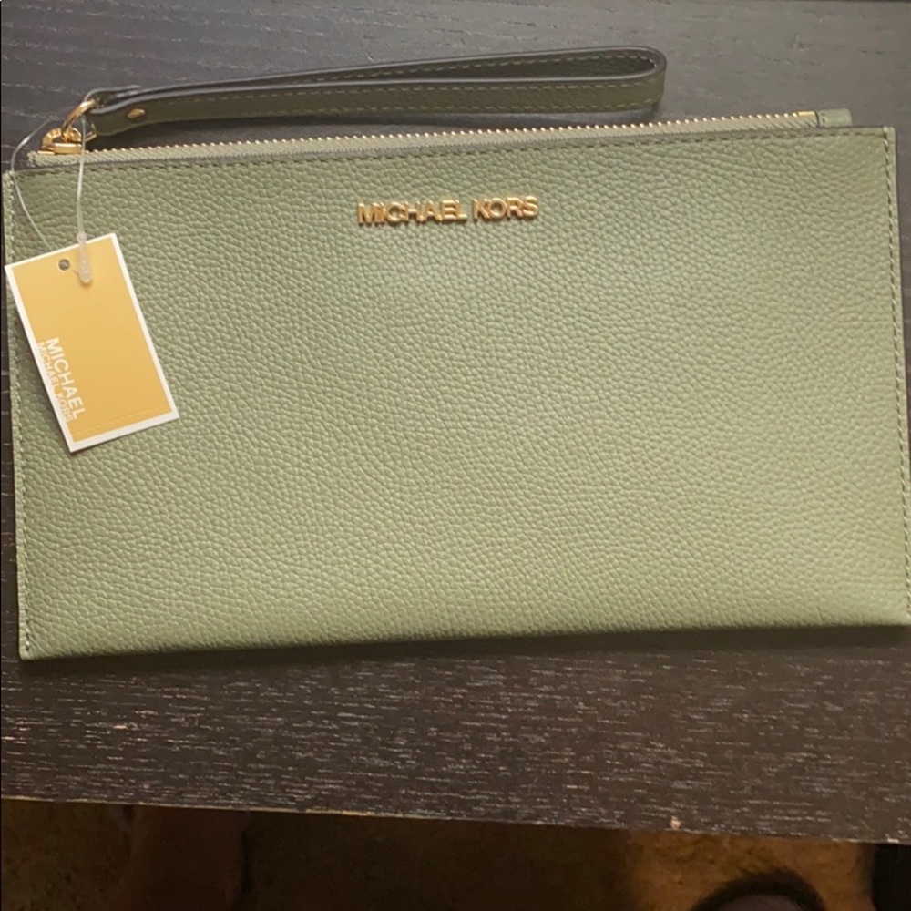 Olive Green Michael Kors Wristlet